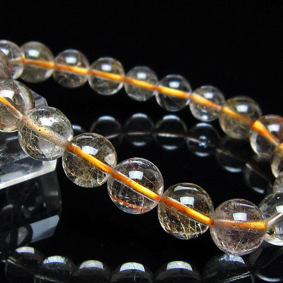 金針ルチル水晶ブレスレット 10mm [t5-22081]