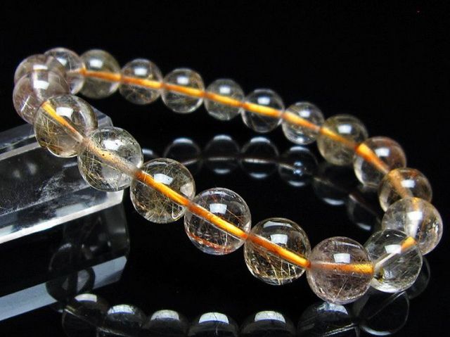 金針ルチル水晶ブレスレット 10mm [t5-22081]