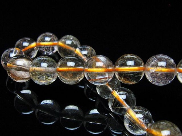 金針ルチル水晶ブレスレット 10mm [t5-22081]