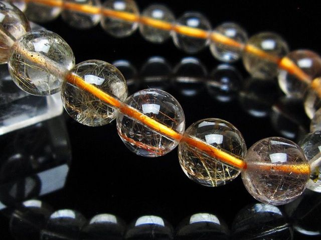 金針ルチル水晶ブレスレット 10mm [t5-22081]