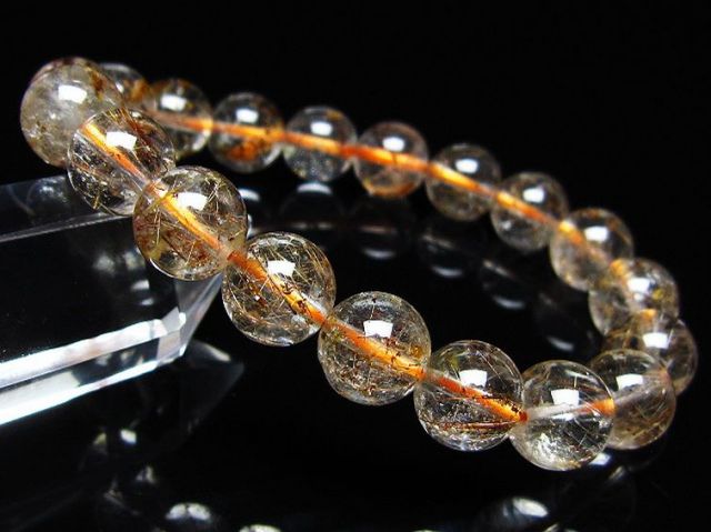 ガーデン水晶 ルチル入り ブレスレット 10mm [t50-10277]
