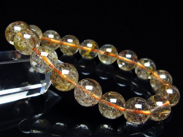 ガーデン水晶 ルチル入り ブレスレット 12mm [t50-10294]