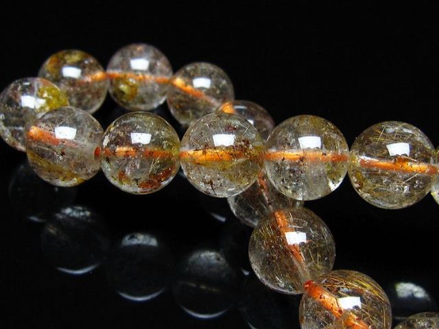 ガーデン水晶 ルチル入り ブレスレット 12mm [t50-10294]