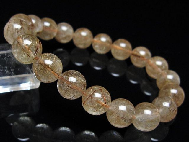 金針ルチル水晶ブレスレット 11mm [t50-10581]