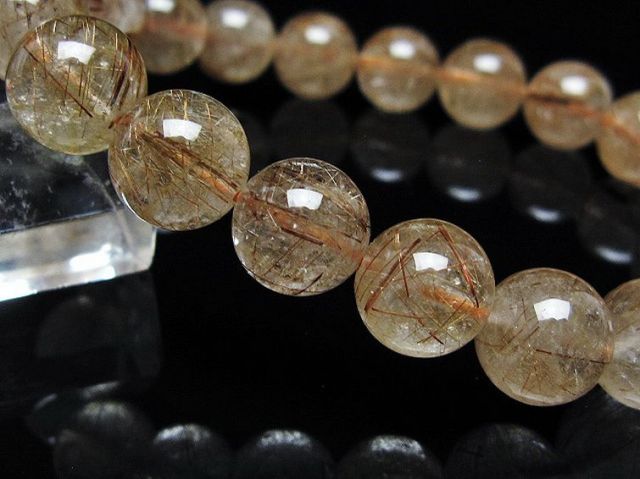 金針ルチル水晶ブレスレット 11mm [t50-10581]