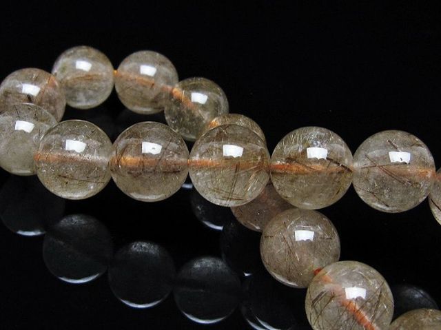 金針ルチル水晶ブレスレット 12mm [t50-10594]