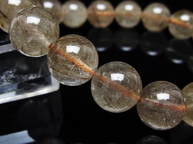 金針ルチル水晶ブレスレット 12mm [t50-10594]