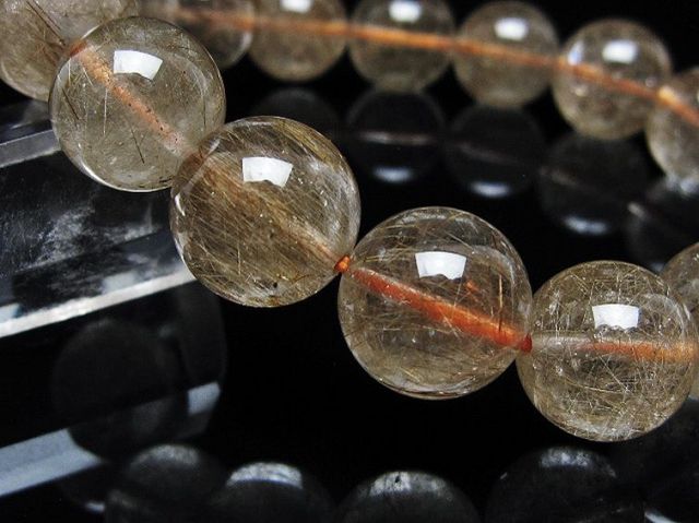 金針ルチル水晶ブレスレット 13mm [t50-10596]
