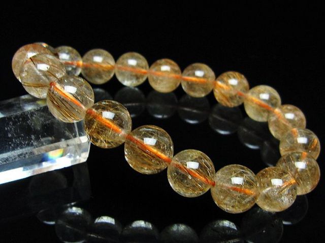 金針ルチル水晶ブレスレット 11mm [t50-10696]