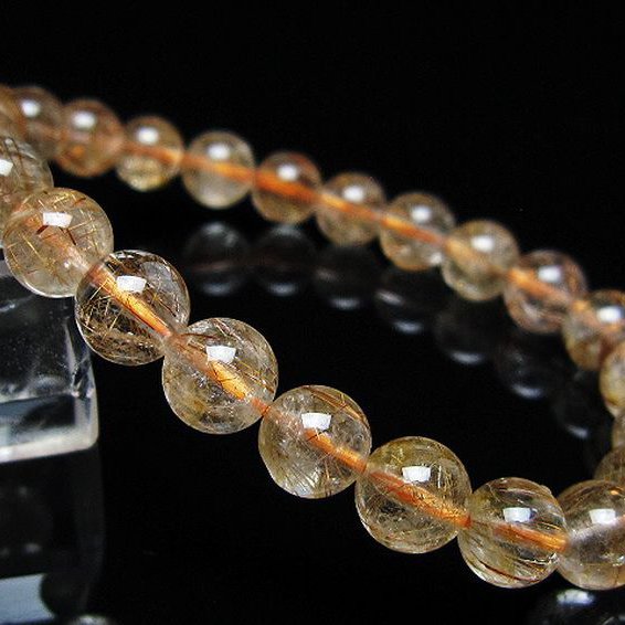 金針ルチル水晶ブレスレット 8mm [t50-10712]