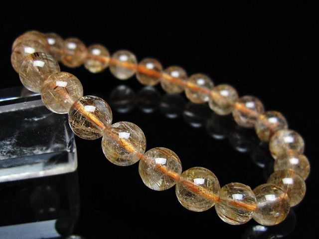 金針ルチル水晶ブレスレット 8mm [t50-10712]