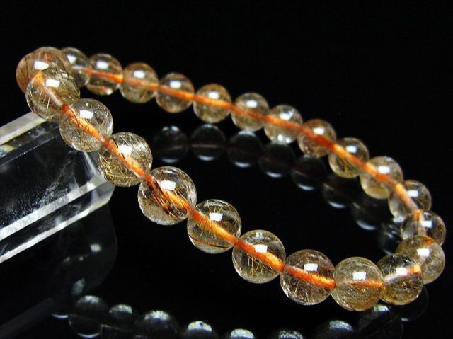金針ルチル水晶ブレスレット 8mm [t50-10716]