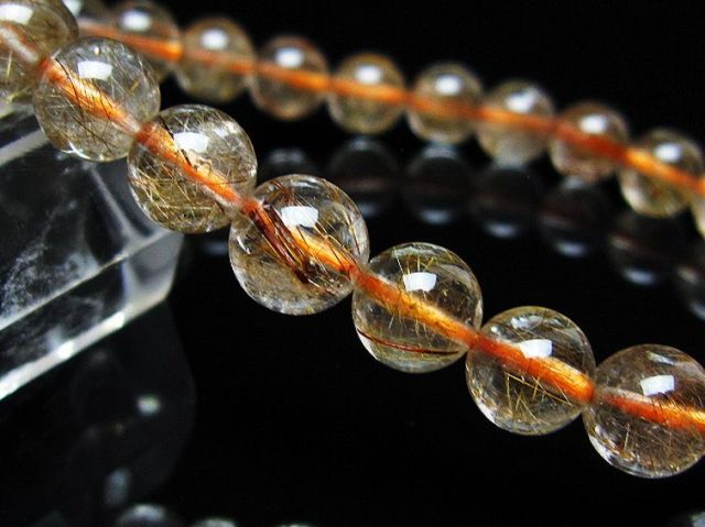 金針ルチル水晶ブレスレット 8mm [t50-10716]