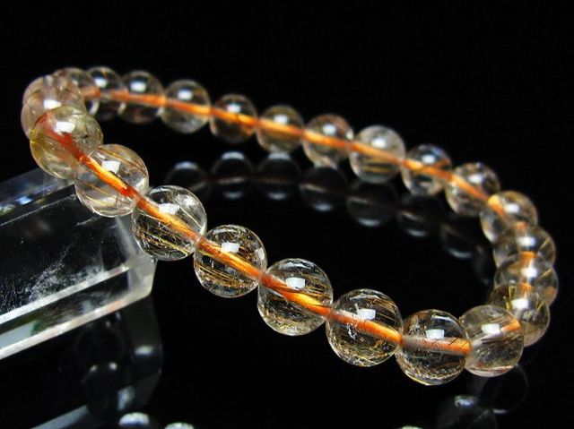 金針ルチル水晶ブレスレット 8mm [t50-10722]