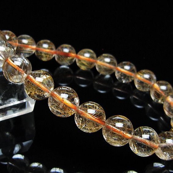 金針ルチル水晶ブレスレット 9mm [t50-10729]