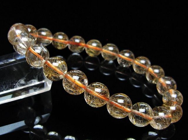 金針ルチル水晶ブレスレット 9mm [t50-10729]