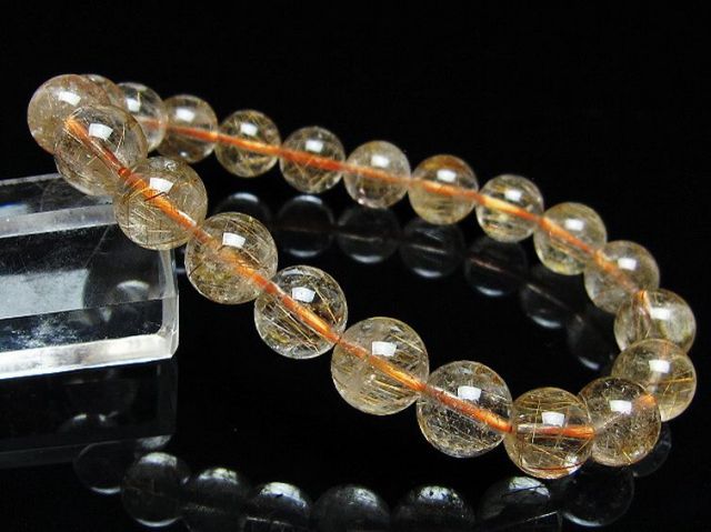 金針ルチル水晶ブレスレット 9mm [t50-10736]