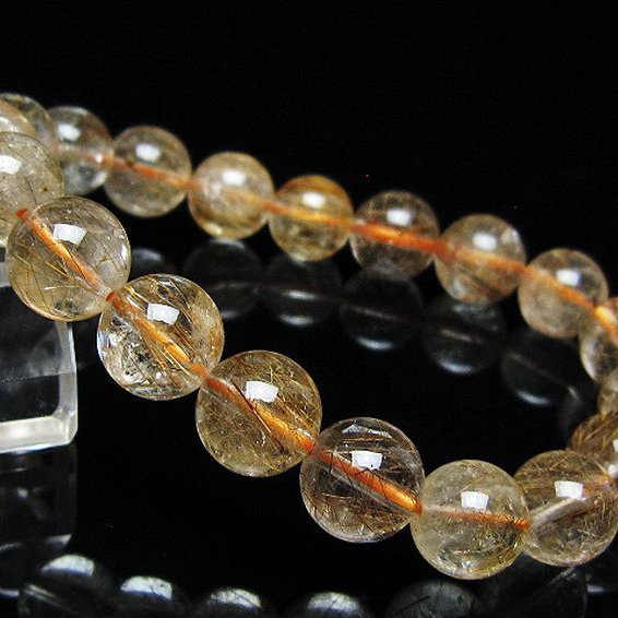金針ルチル水晶ブレスレット 10mm [t50-10740]