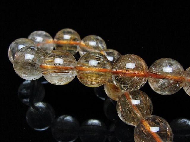 金針ルチル水晶ブレスレット 10mm [t50-10740]