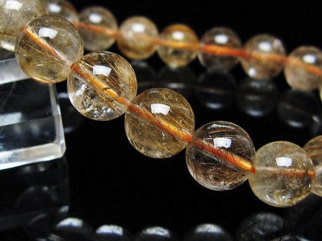金針ルチル水晶ブレスレット 10mm [t50-10740]