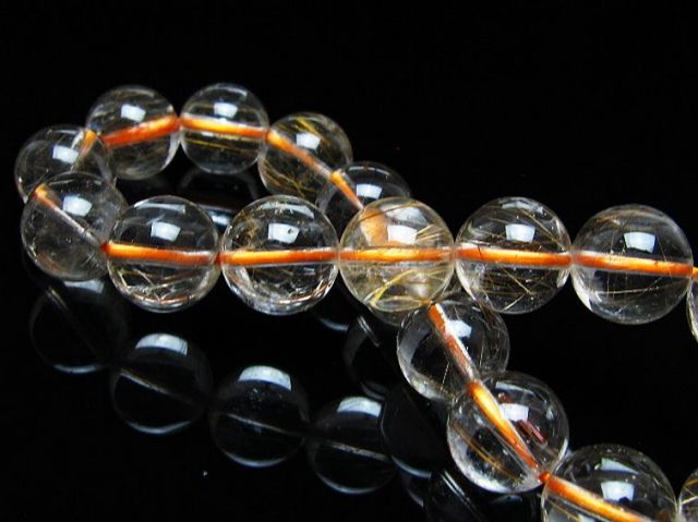 金針ルチル水晶ブレスレット 12mm [t50-10749]
