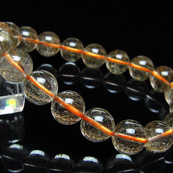 金針ルチル水晶ブレスレット 11mm [t50-10754]