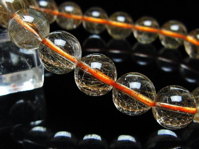 金針ルチル水晶ブレスレット 11mm [t50-10754]