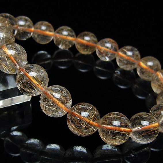 金針ルチル水晶ブレスレット 11mm [t50-10761]