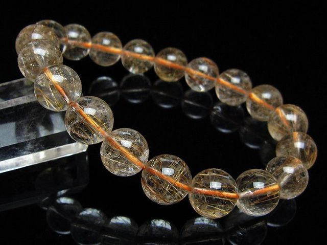 金針ルチル水晶ブレスレット 11mm [t50-10761]