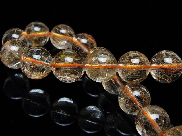 金針ルチル水晶ブレスレット 11mm [t50-10761]