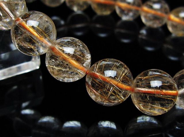 金針ルチル水晶ブレスレット 11mm [t50-10761]