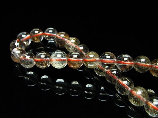 金針ルチル水晶ブレスレット 7mm [T50-6857]