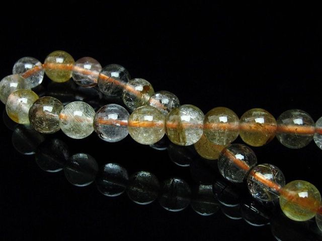 金針ルチル水晶ブレスレット 7mm [T50-7648]