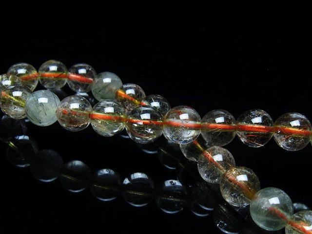 金針ルチル水晶ブレスレット 7mm [T50-8621]