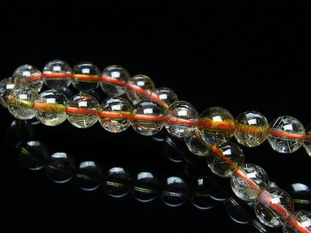 金針ルチル水晶ブレスレット 6mm [T50-8665]