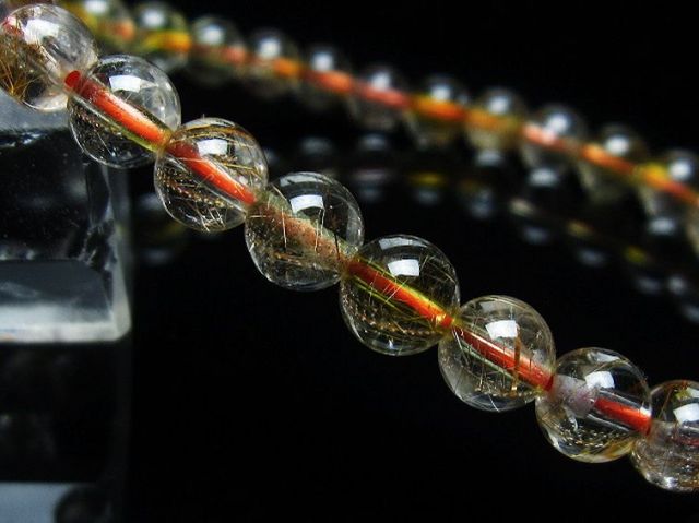 金針ルチル水晶ブレスレット 6mm [T50-8665]