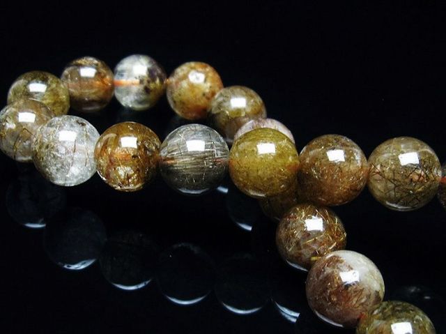 金針ルチル水晶ブレスレット 8mm [T50-8956]