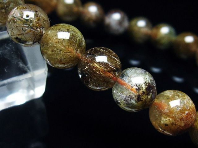 金針ルチル水晶ブレスレット 8mm [T50-8956]