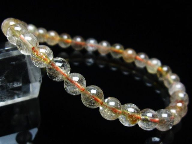 金針ルチル水晶ブレスレット 6mm [T50-8963]
