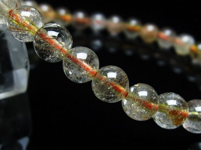 金針ルチル水晶ブレスレット 6mm [T50-8963]