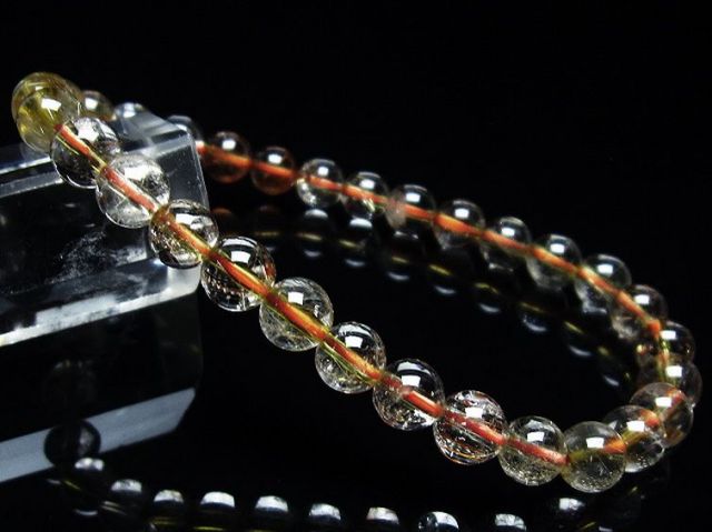 金針ルチル水晶ブレスレット 6mm [T50-9053]