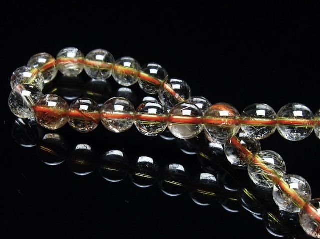 金針ルチル水晶ブレスレット 6mm [T50-9053]