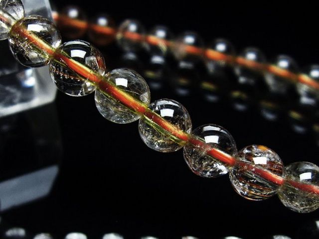 金針ルチル水晶ブレスレット 6mm [T50-9053]