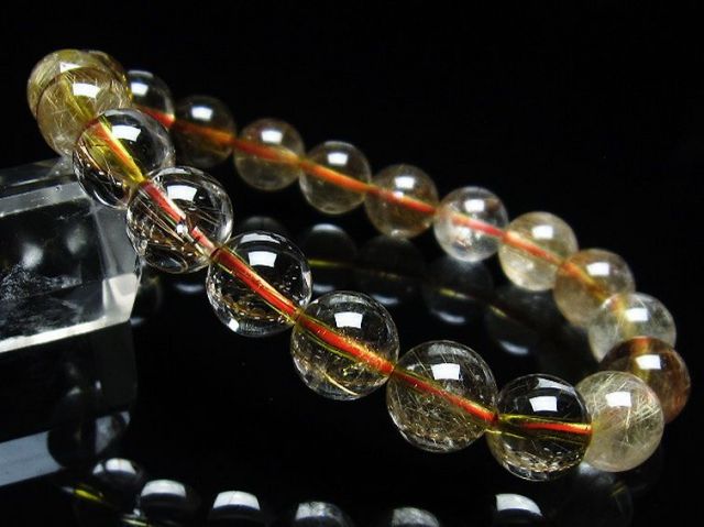 金針ルチル水晶ブレスレット 10mm [T50-9149]