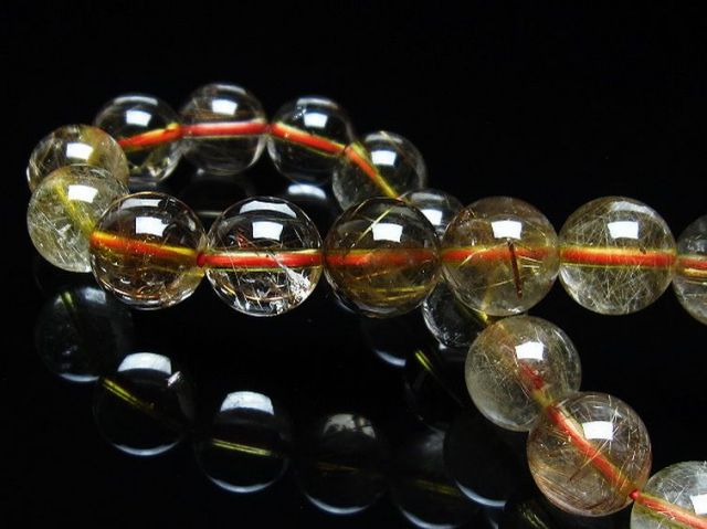 金針ルチル水晶ブレスレット 10mm [T50-9149]