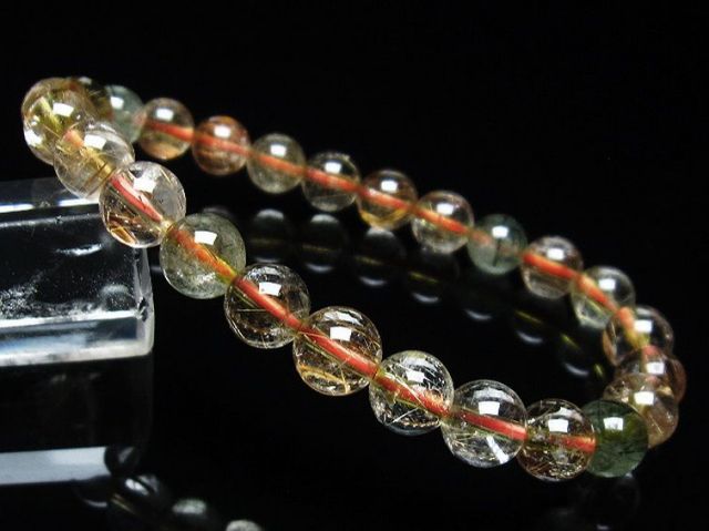 金針ルチル水晶ブレスレット 8mm [T50-9155]