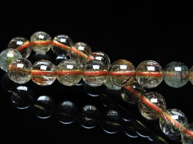 金針ルチル水晶ブレスレット 8mm [T50-9155]