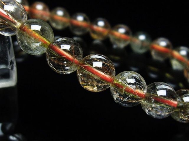 金針ルチル水晶ブレスレット 8mm [T50-9155]