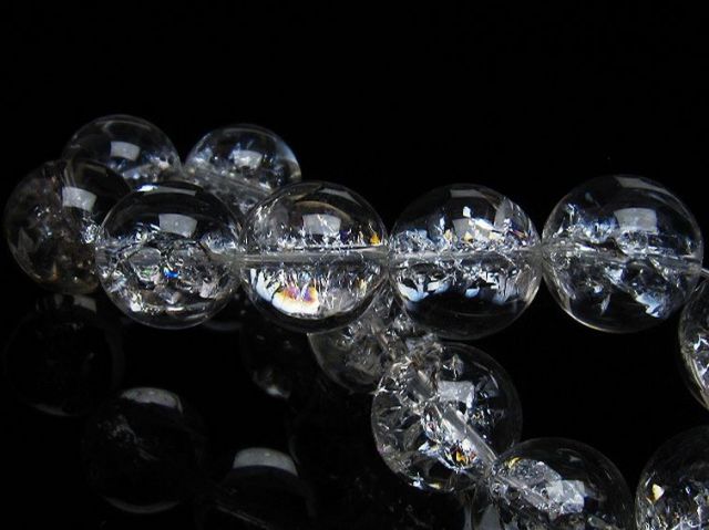アイリスクォーツ 虹入り レインボークラック水晶 ブレスレット 18mm [T502-8699]