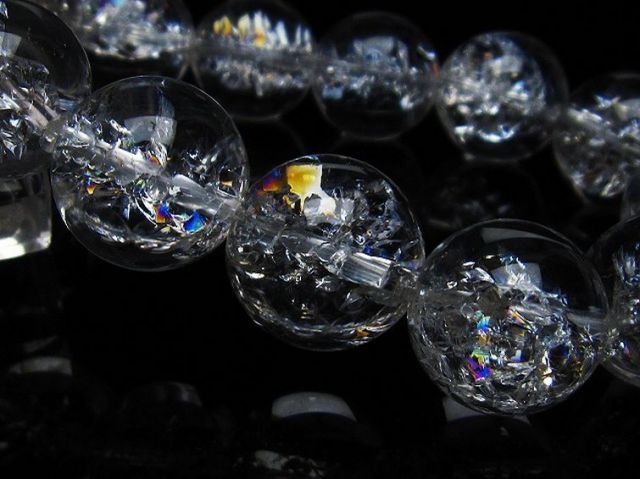 アイリスクォーツ 虹入り レインボークラック水晶 ブレスレット 18mm [T502-8699]